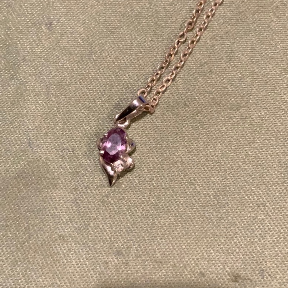 Dainty Amethyst Silver Necklace